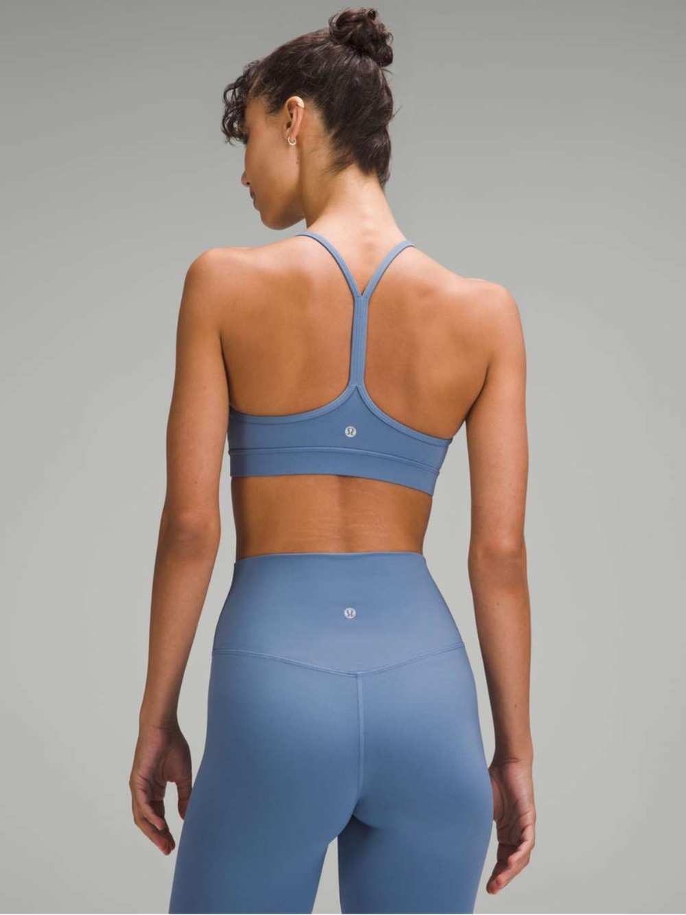 Lululemon Flow Y Bra Nulu In Oasis Blue Size 8 - Light Support A-C Cups